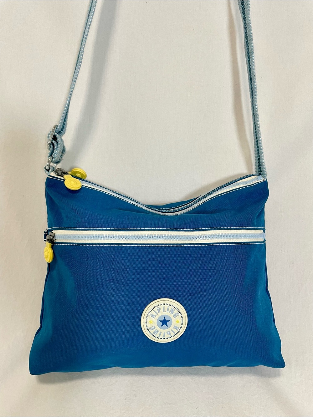 Kipling Annabelle Blue Crossbody Bag, Nylon with adjustable cotton strap
